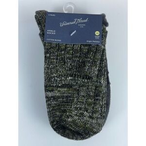 Universal Thread Women's Ankle Socks 3 Pairs Shoe Size 4-10 Cotton Blend